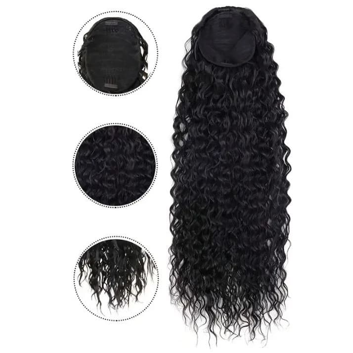 Cabelo Cacheado Rabo De Cavalo Curto Com Ajustes Puff 45cm