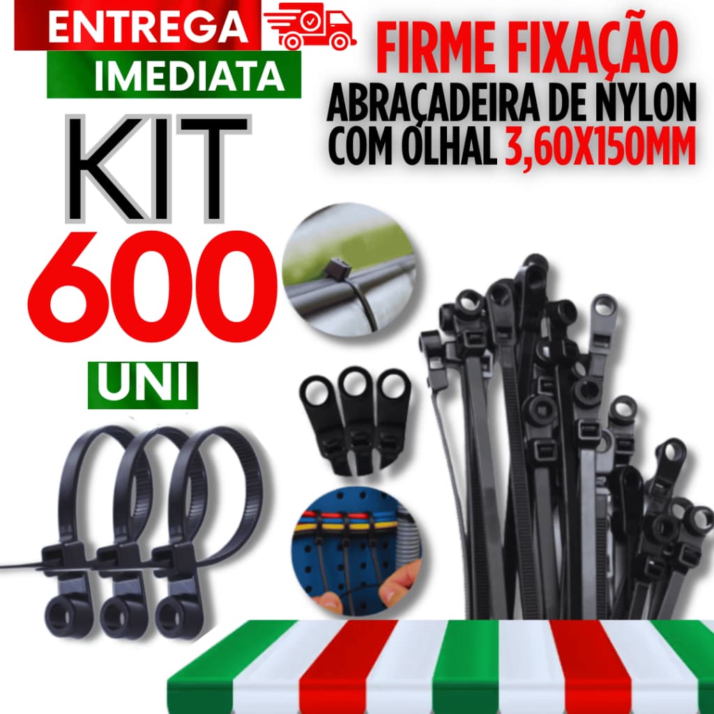 Conjunto Abraçadeira Nylon 3,60x150mm Reforçados Fixação Fios Tubo Canos Obra Abraçadeiras Nylon