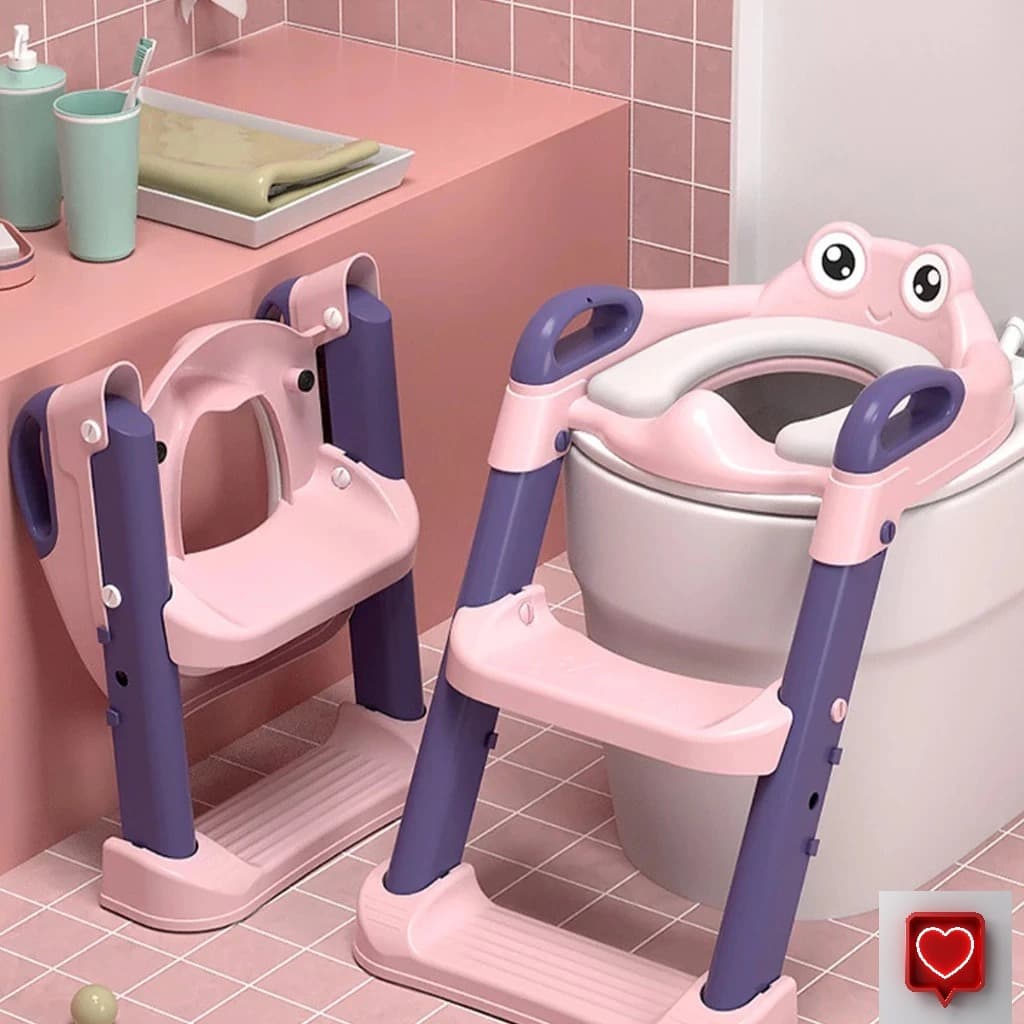 Assento Redutor Infantil Com Escada Vaso Sanitário Troninho Bebê Almofadado