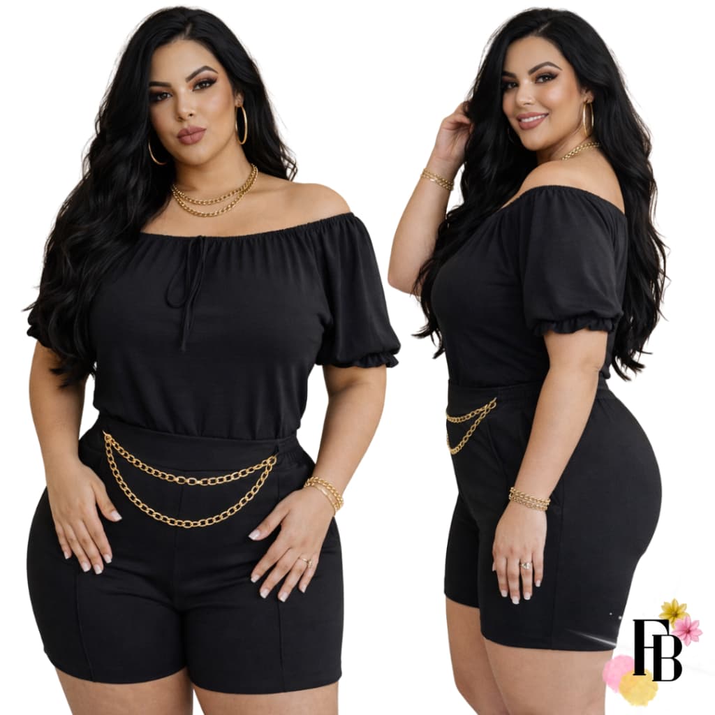 SHORT FEMININO DUNA VERÃO 34 AO 54 PLUS SIZE CINTURA ALTA COM CORRENTE ELASTICO TENDÊNCIA ESTILOSO