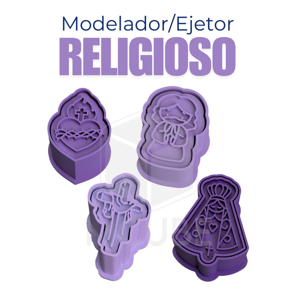 Kit com 4 Ejetores Modeladores para Docinhos e Brigadeiro - Religioso Católico Nossa Senhora Jesus
