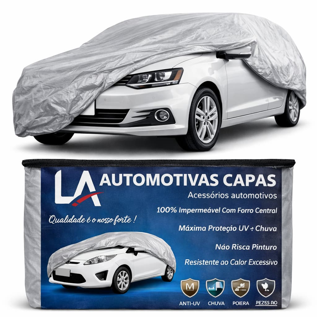 Capa Para Cobrir Carro 100% Impermeável Forrada Proteção Anti UV Sol e Chuva