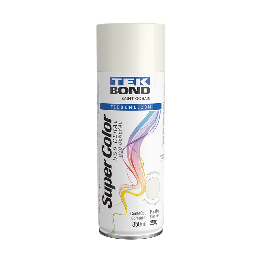 TINTA SPRAY BRANCO BRILHANTE USO GERAL 250G 350ML TEKBOND