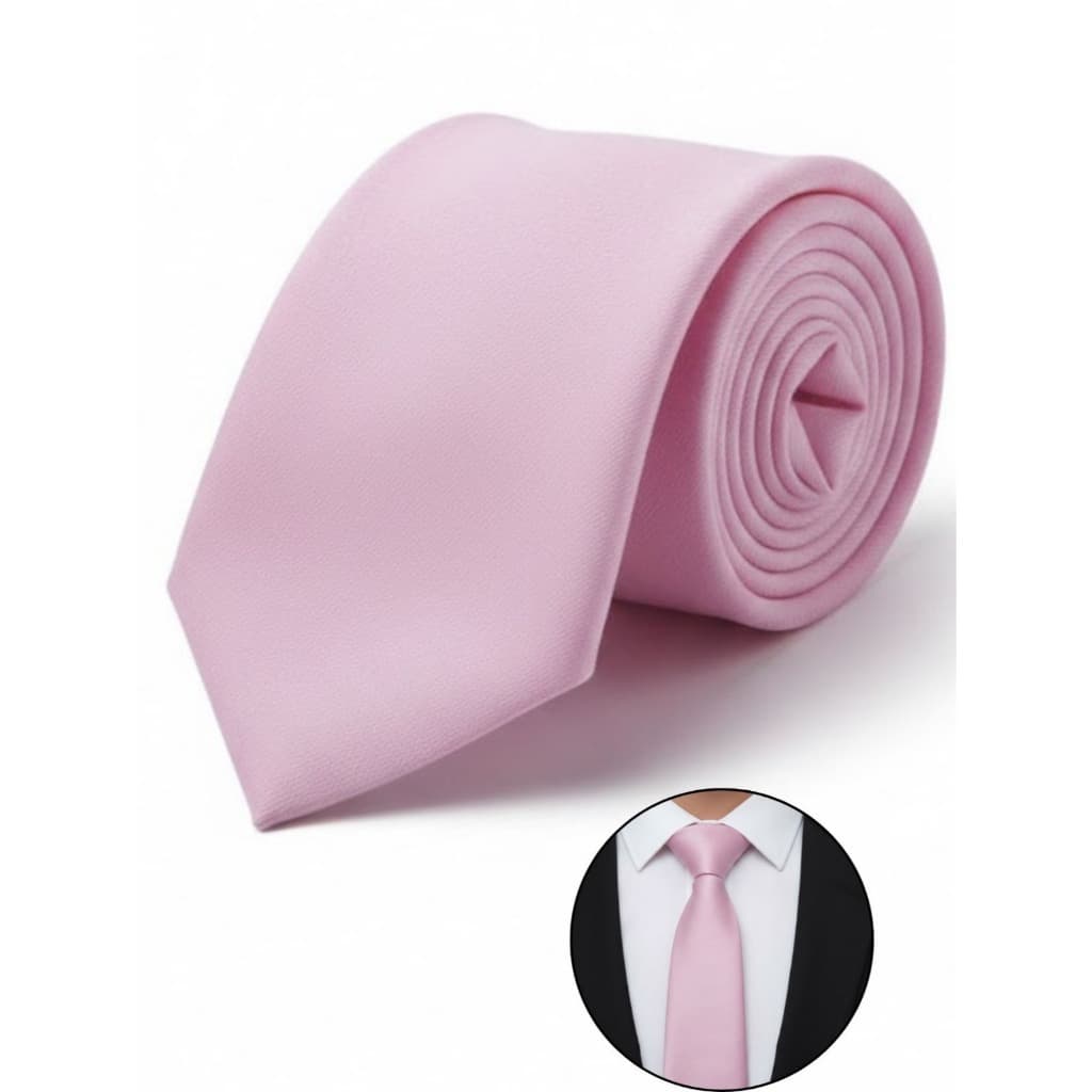 Gravata Masculina Rosa Bebê Claro Lisa Fosca Social para Padrinhos de Casamento, Noivo e Eventos