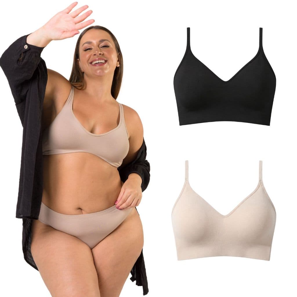 Kit 2 Soutien Sutiã Plus Size Sem Bojo Com Dupla Camada Em Poliamida Confortável Alta Sustentação