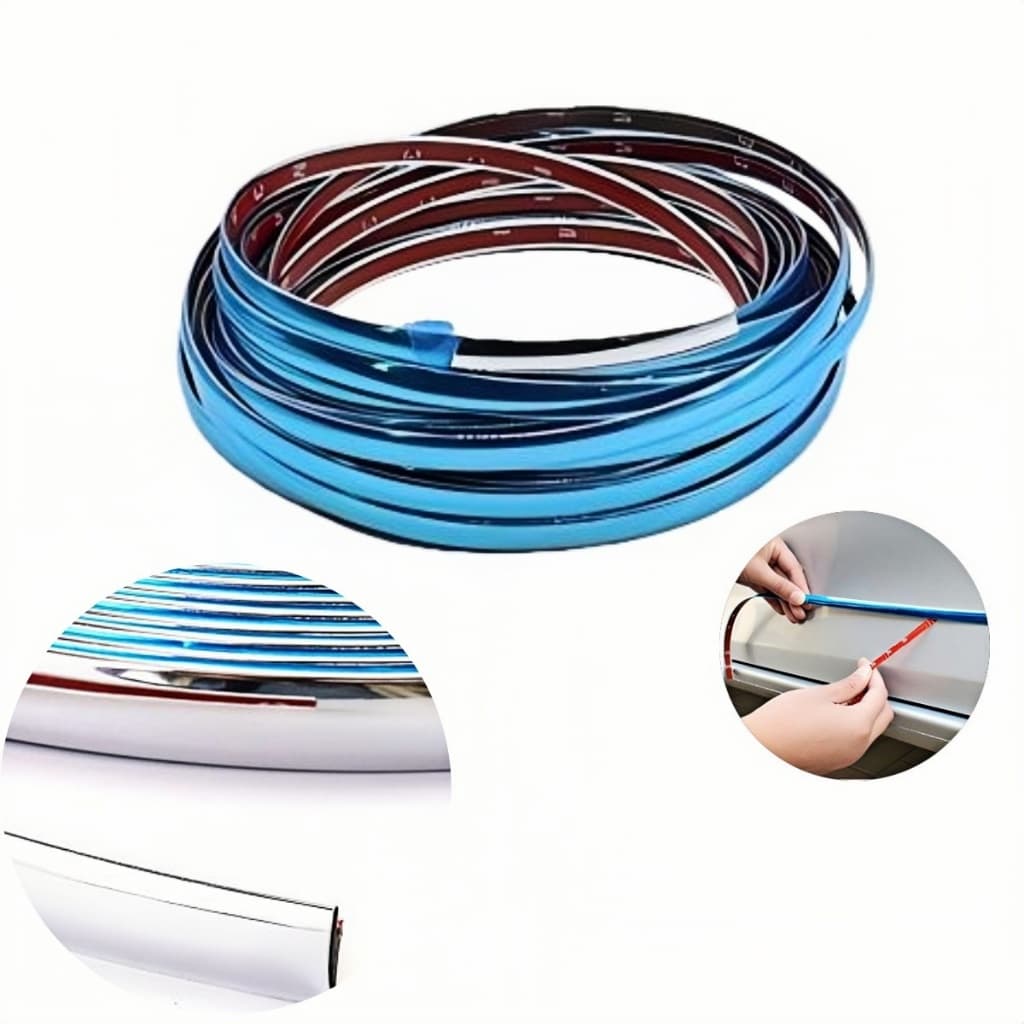 Friso Cromado 10mm Universal Para Porta E Para-choque 10mm X 10 Metros