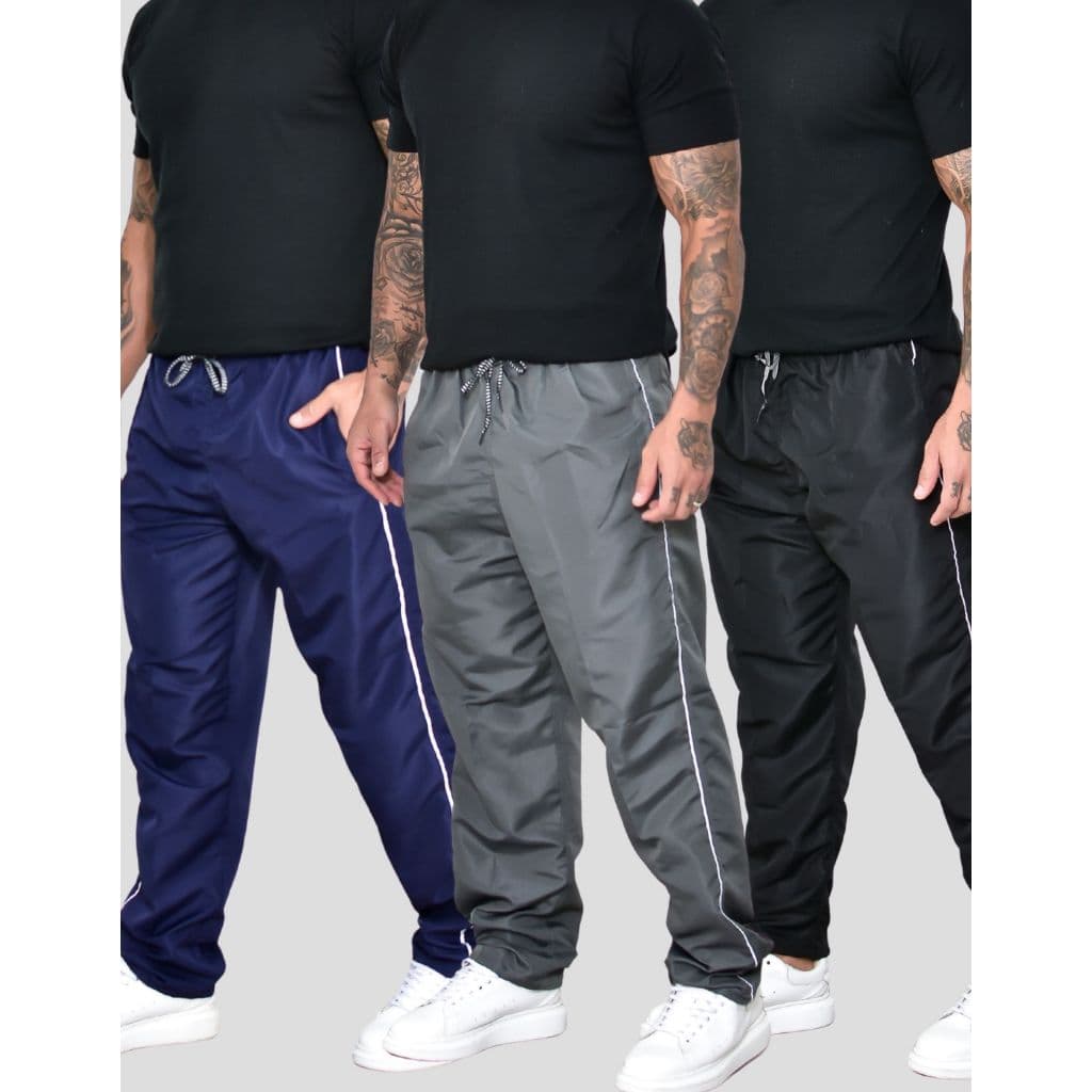 Kit 3 Calças Tactel Masculina Com Bolsos Confortável Secagem Rápida Academia Diário Musculação