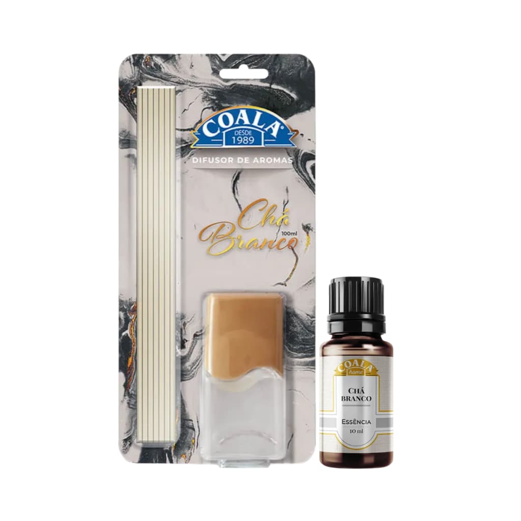 Kit Coala Home Aroma Chá Branco - 1 Difusor de Aromas 100ml + 1 Essência Concentrada 10ml