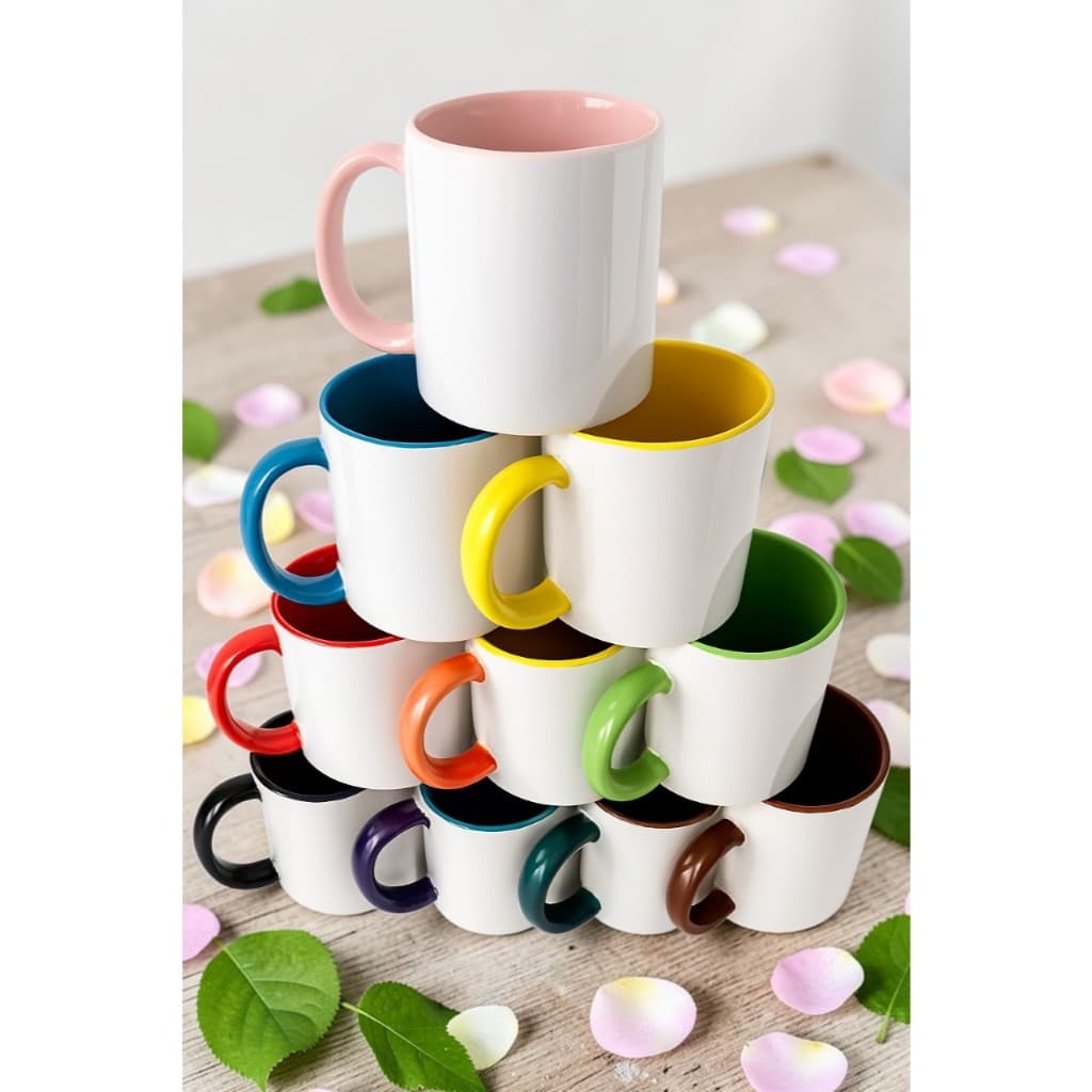 Caneca Para Sublimação Interior e Alça Colorido 20 Cores Caixa 06un