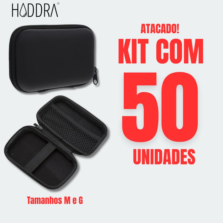 50UN Case Estojo Organizador De Couro Sintético Capa P/Organizar Acessórios Pendrive/Fone/acessórios