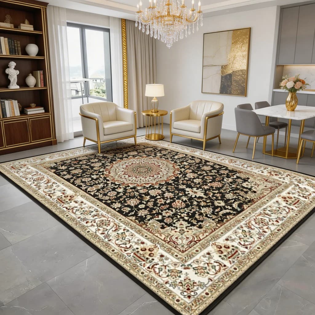 Tapete Belga 3x2 Grande Elegante Antiderrapante 3,00x2,00 Sem Pelo Fácil de Lavar