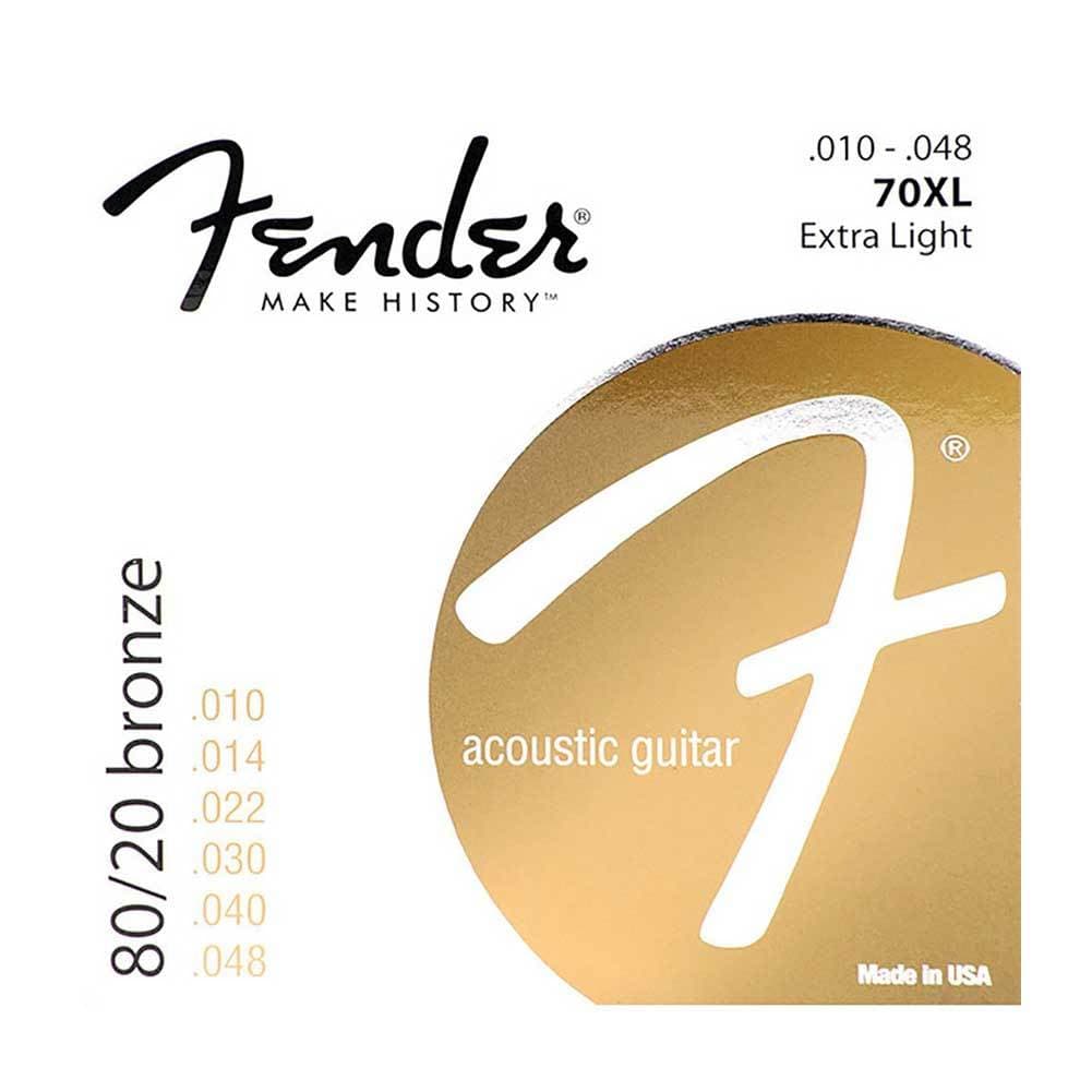 Cordas Violão Aço .010 .048 Fender 70XL 80/20 Bronze/Would