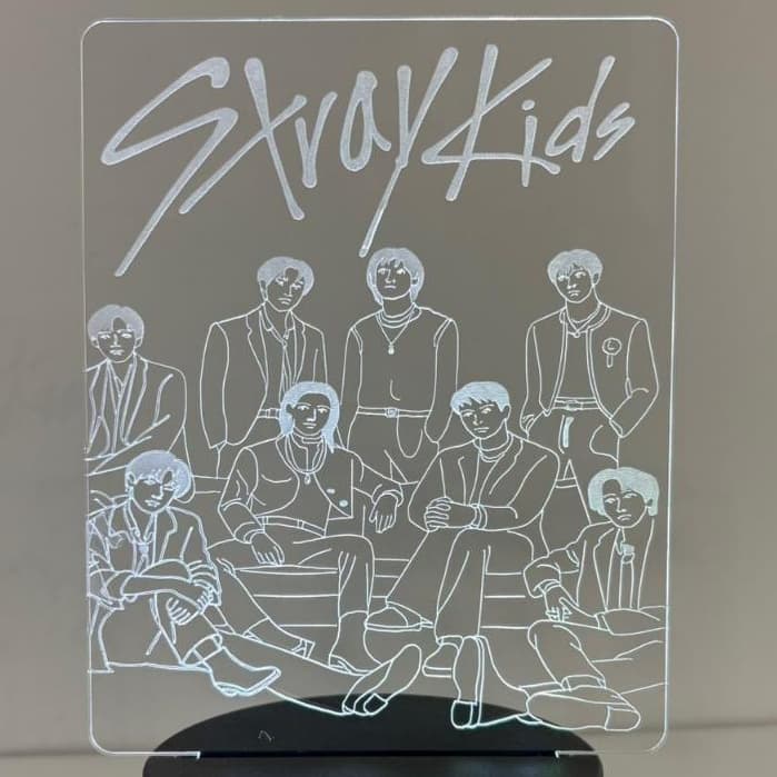 Luminária Decorativa Stray Kids de LED 3D Luz Quente Ou RGB 7 Cores kpop
