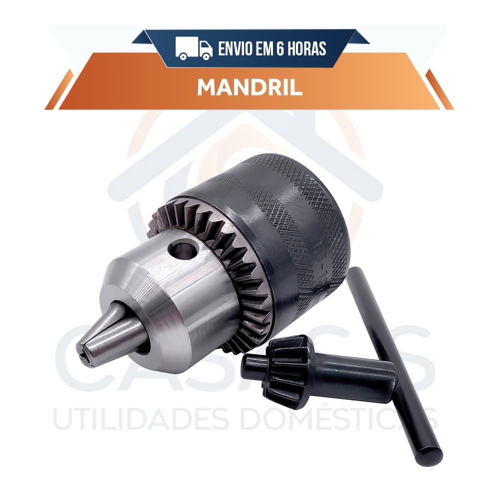 Kit Com 1 Mandril Para Furadeira + 1 Chave 1,5-13mm Rosca 1/2 Pol Mtx