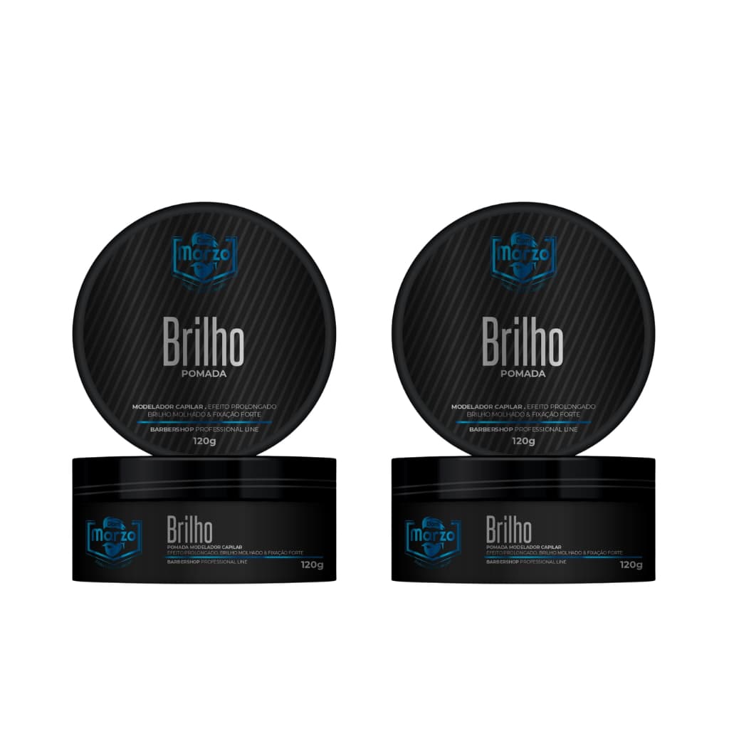 Kit 2 Pomada Capilar Pasta Modeladora Efeito Brilho Liso Molhado 120g