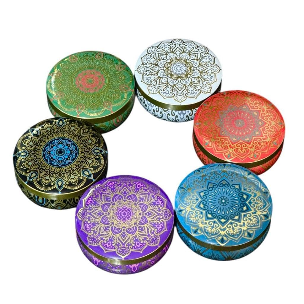 6 Lata 160ml Alumínio Porta Vela Artesanal Mandala Presente
