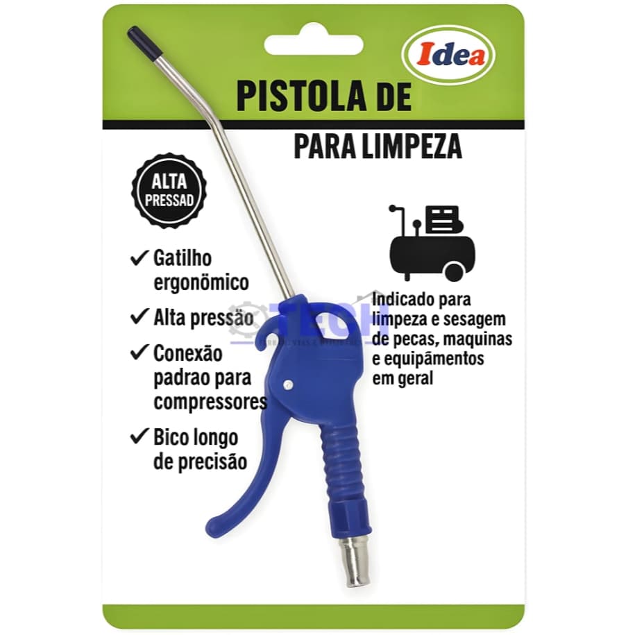 Pistola de ar Para Limpeza Bico Longo 30cm para Compressores Idea Profissional