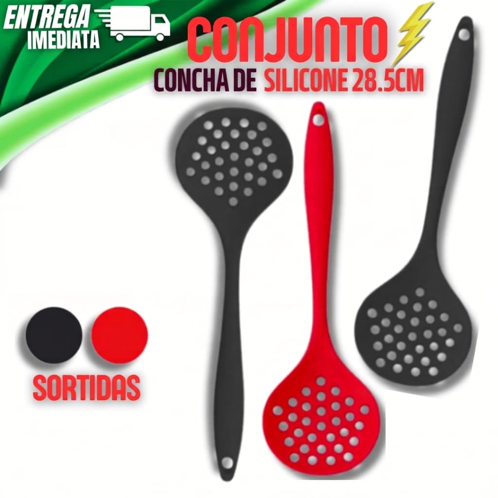 Escumadeira De Silicone Arroz Colher Vazada Furada Escumadeira Utensilio Cozinha Casa