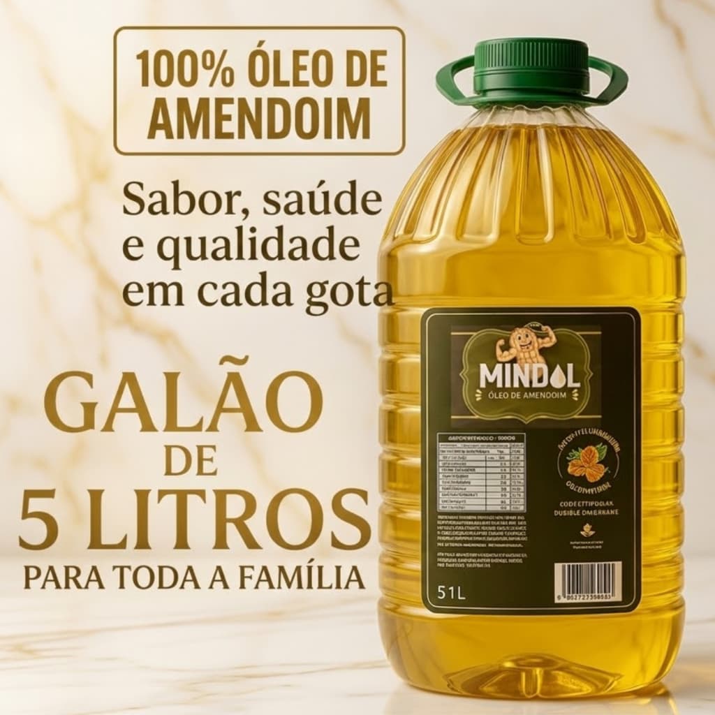 Óleo De Amendoim Mindol Vegetal - Galão De 5,1 Litros