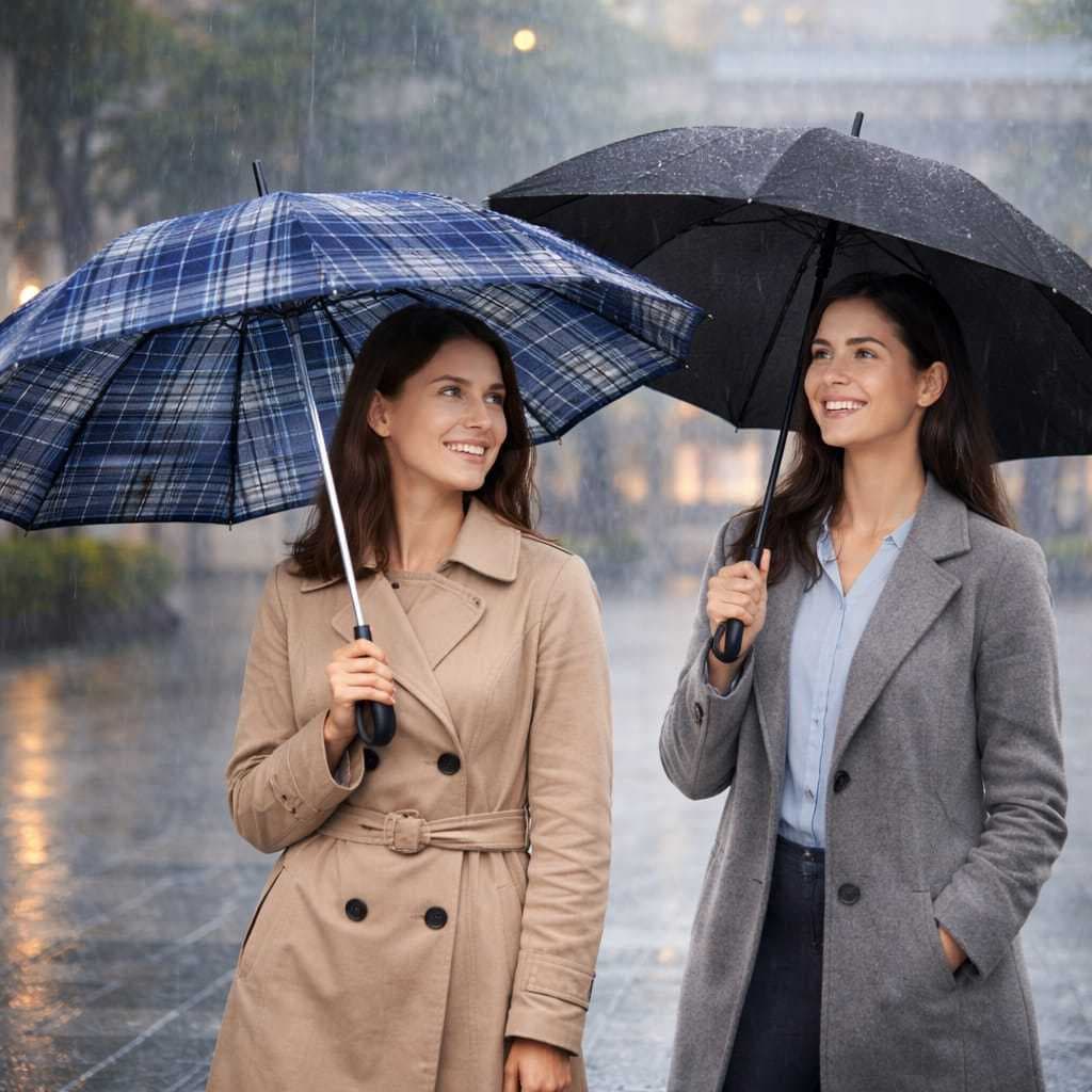 Guarda Chuva Sombrinha Dobrável Moderno Compacto Portátil Resistente Cabe na Bolsa Preto e Estampado