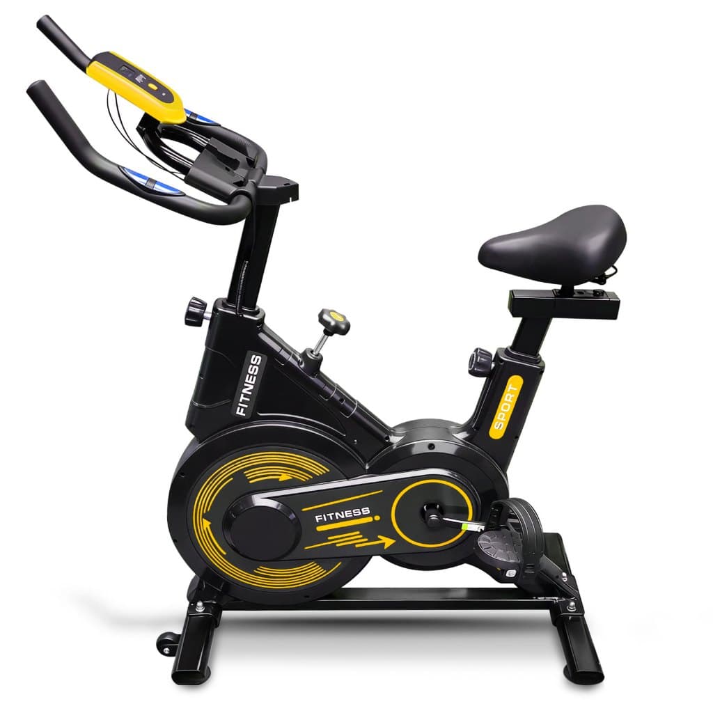 Bicicleta Spinning Ergométrica Roda Inércia 8kg Carga 150kg Tela multifuncional e Banco Ajustável