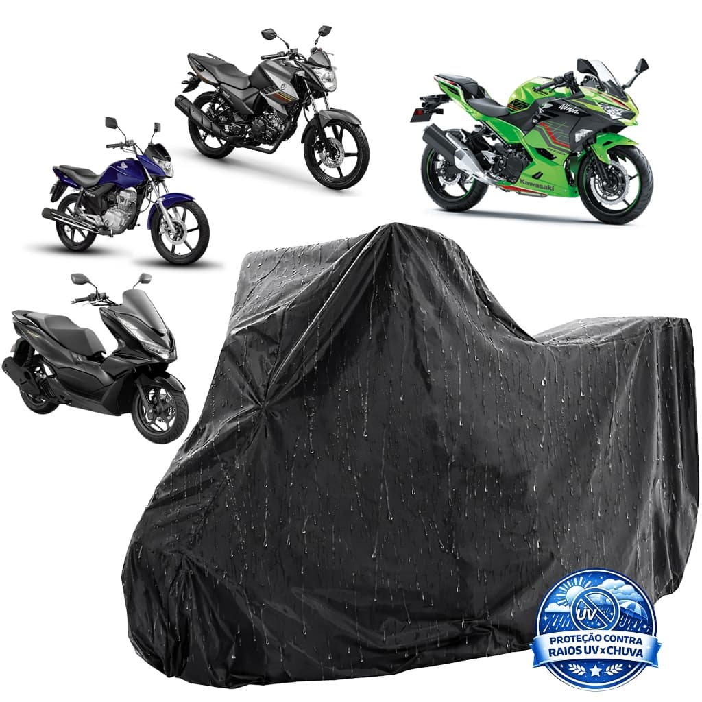Capa Impermeável Para Moto Proteção Total Sol Chuva Poeira Anti-UV Cobre Moto Resistente