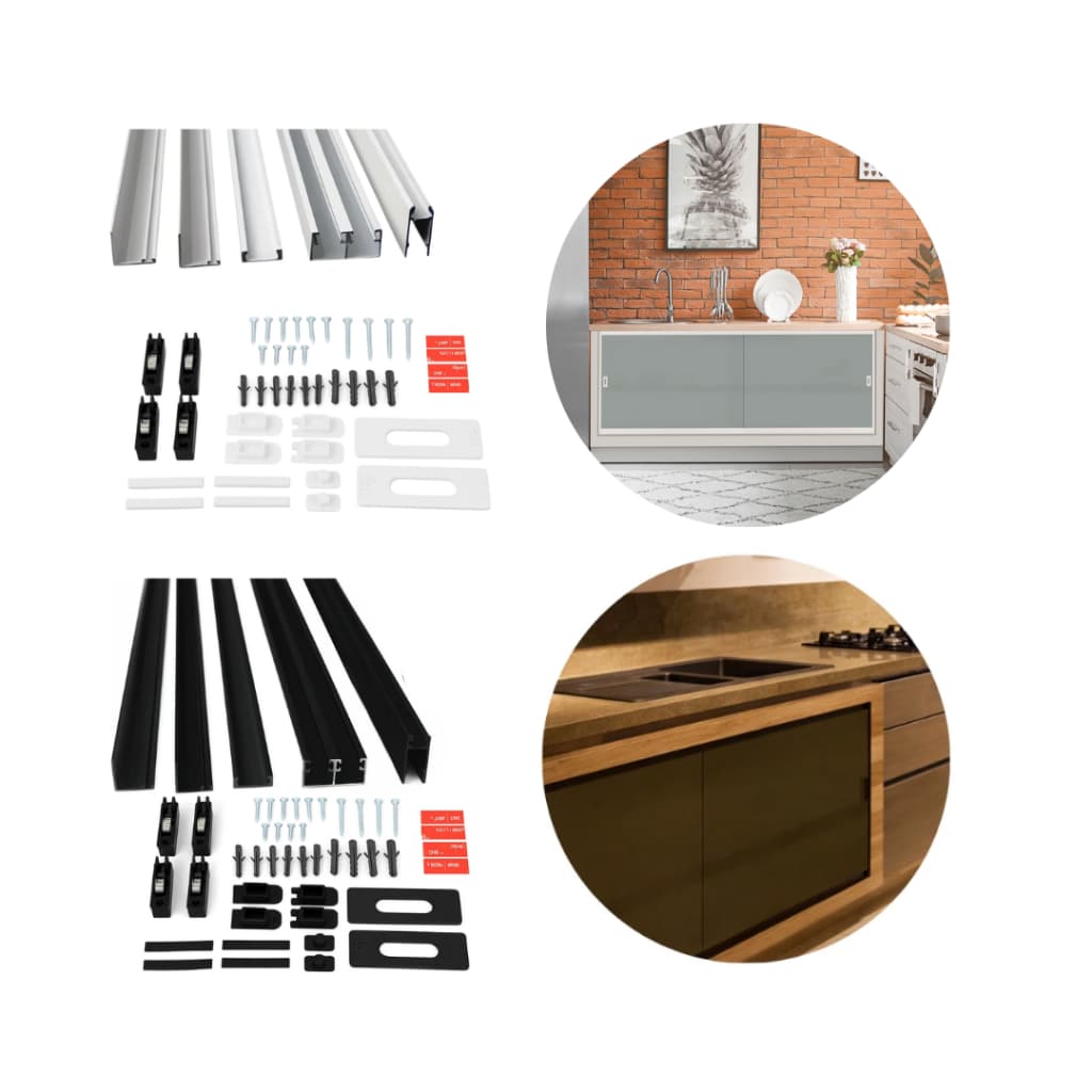 2 Kits Completo Para Gabinete Pia Estrutura Alumínio 100(L)x100(A)