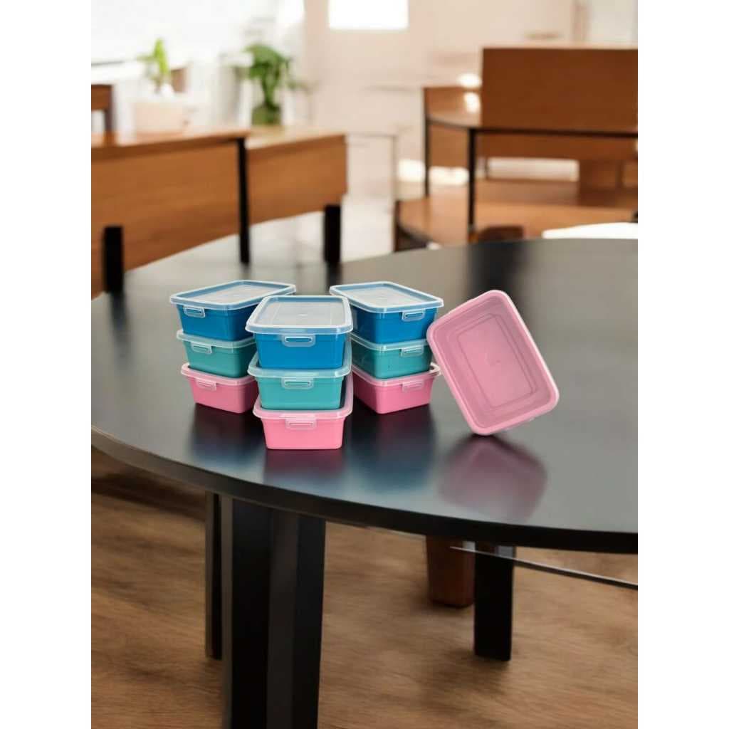 Kit 10 Potes Plástico 350ml Tampa Trava Hermética Armazenar Alimentos Organização