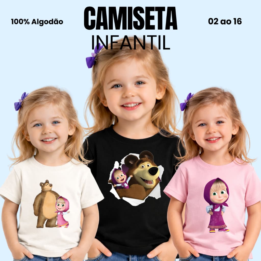 Camiseta INFANTIL Marsha Menina - 100% Algodão