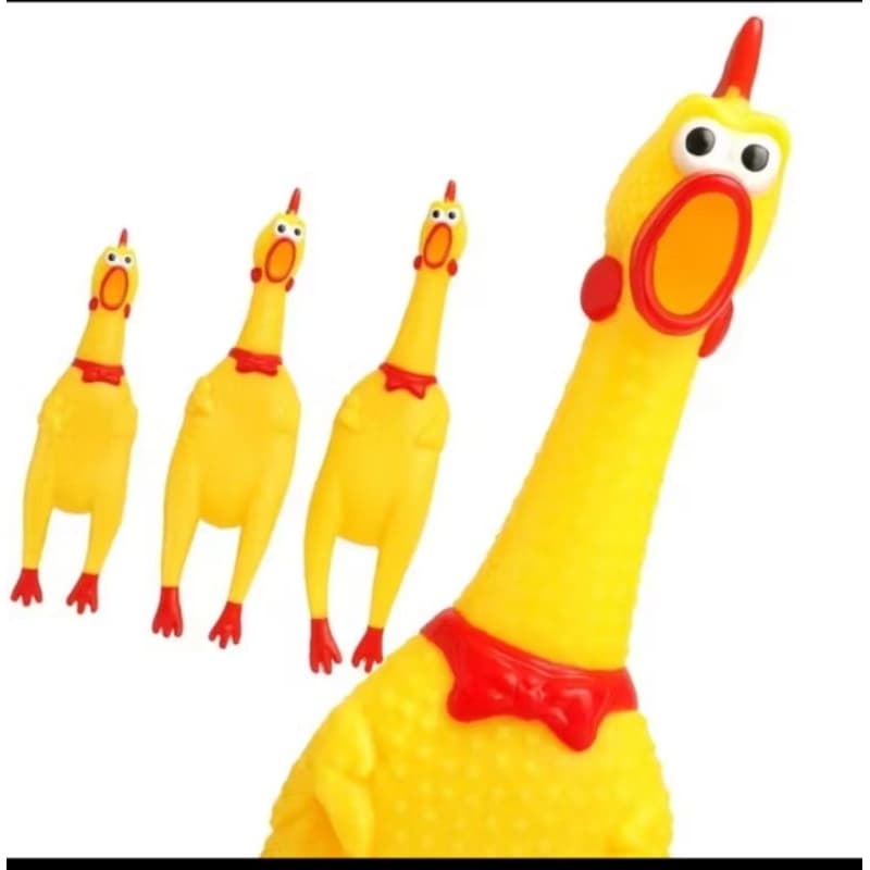 Frango Galinha Brinquedo Interativo para Cachorro Pet Mordedor Plástico com Apito Som Barulho