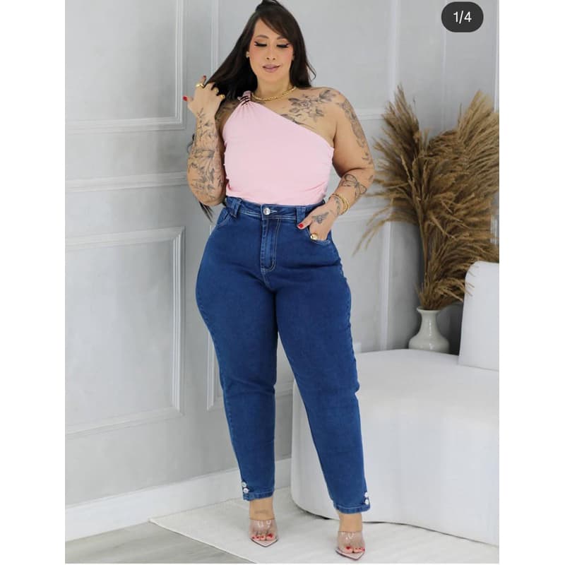 calça cargo plus calça wide led plus size  calça jeans femininas plus size mom sem lycra
