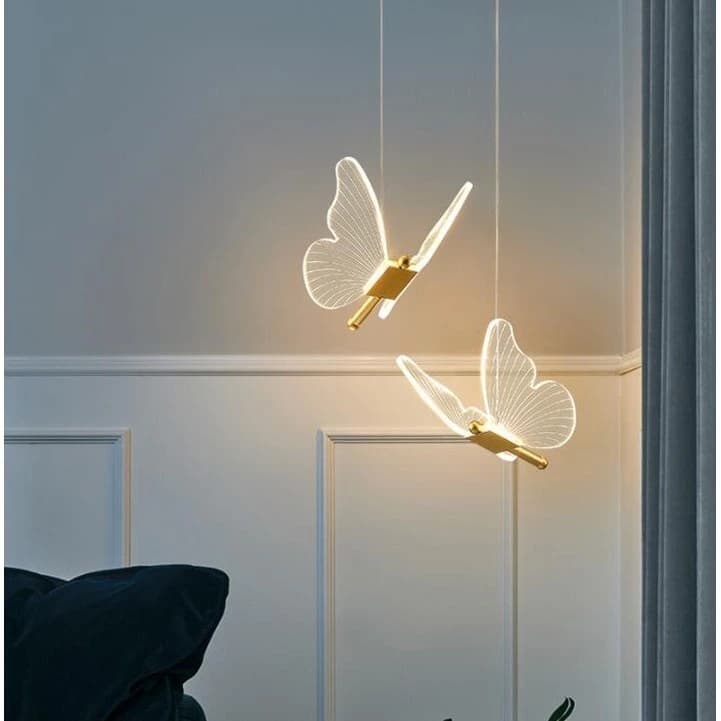 Mini lustre borboleta estilo nórdico decoração de quarto infantil 3000k/4000k/6000k