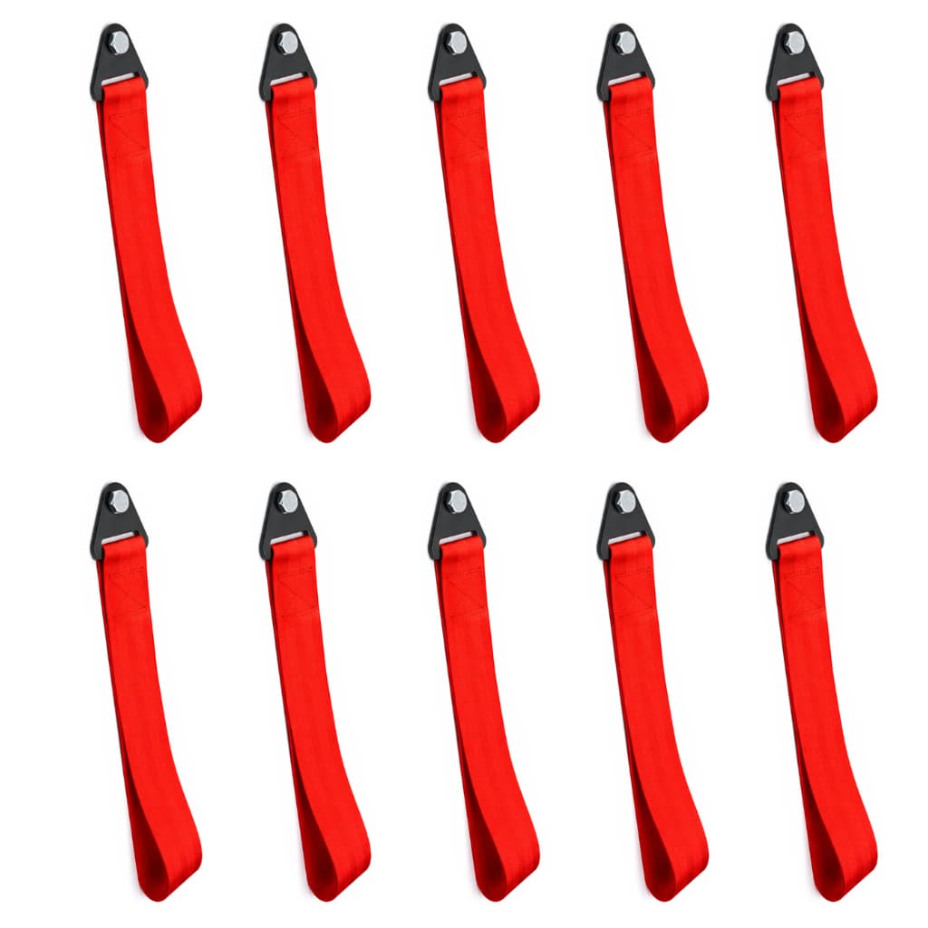 Kit 10 Cinta Reboque Acessórios Tow Strap Tunning Fita Reboque Para-choque Hook Racing Engate