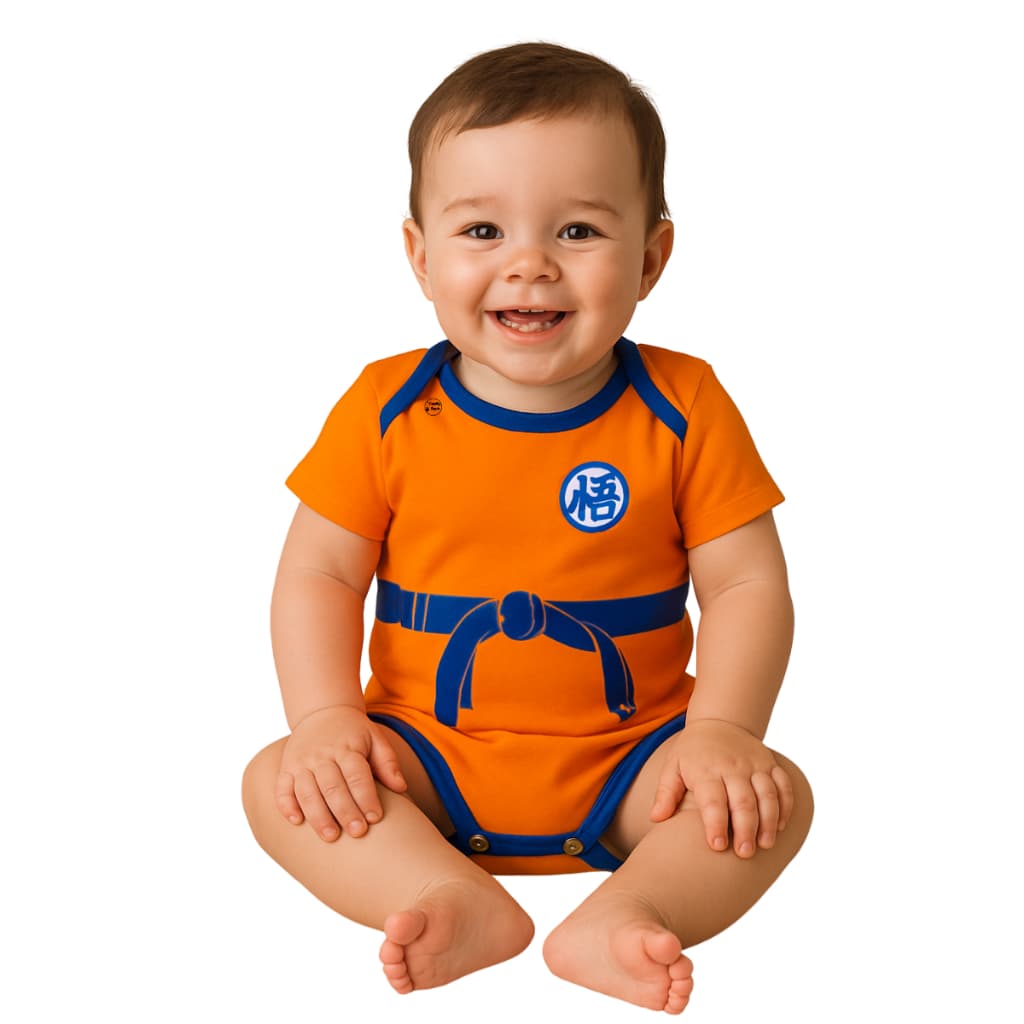 Body Bebê  Personalizado Goku Dragon Ball mesversário fantasia