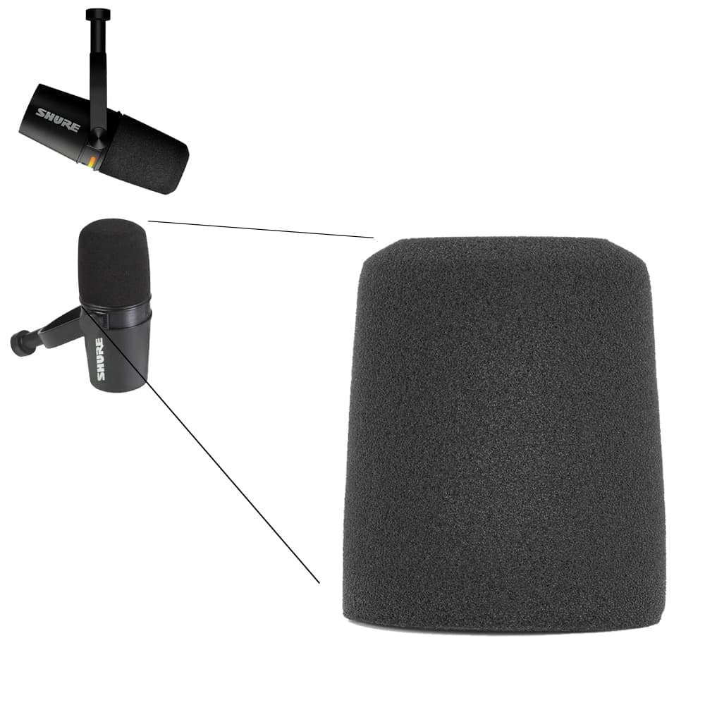 Capinha Espuma pop-filter para microfone Shure MV7 MV7X MV7+ – cor preta