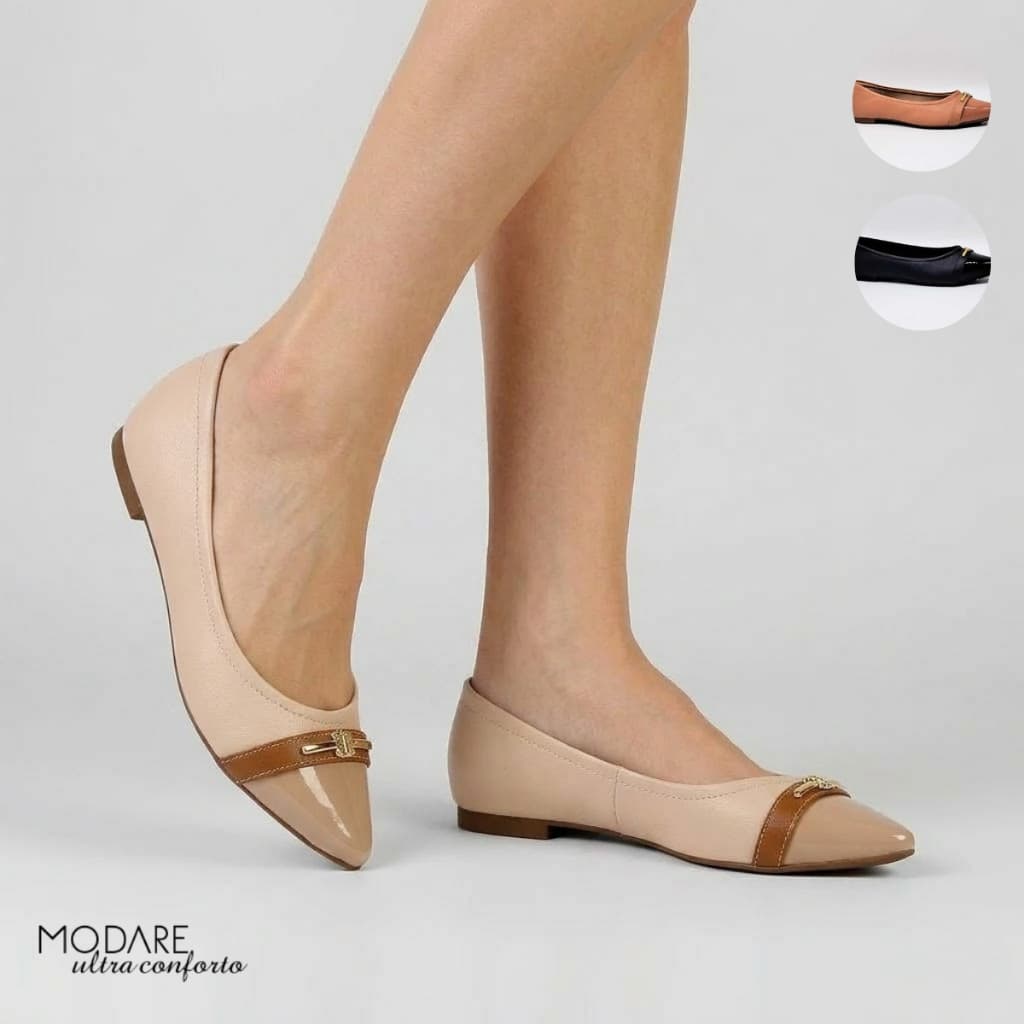 Sapatilha Feminina Modare Bico Fino Ultraconforto Elegante Trabalho Casual 7334.244