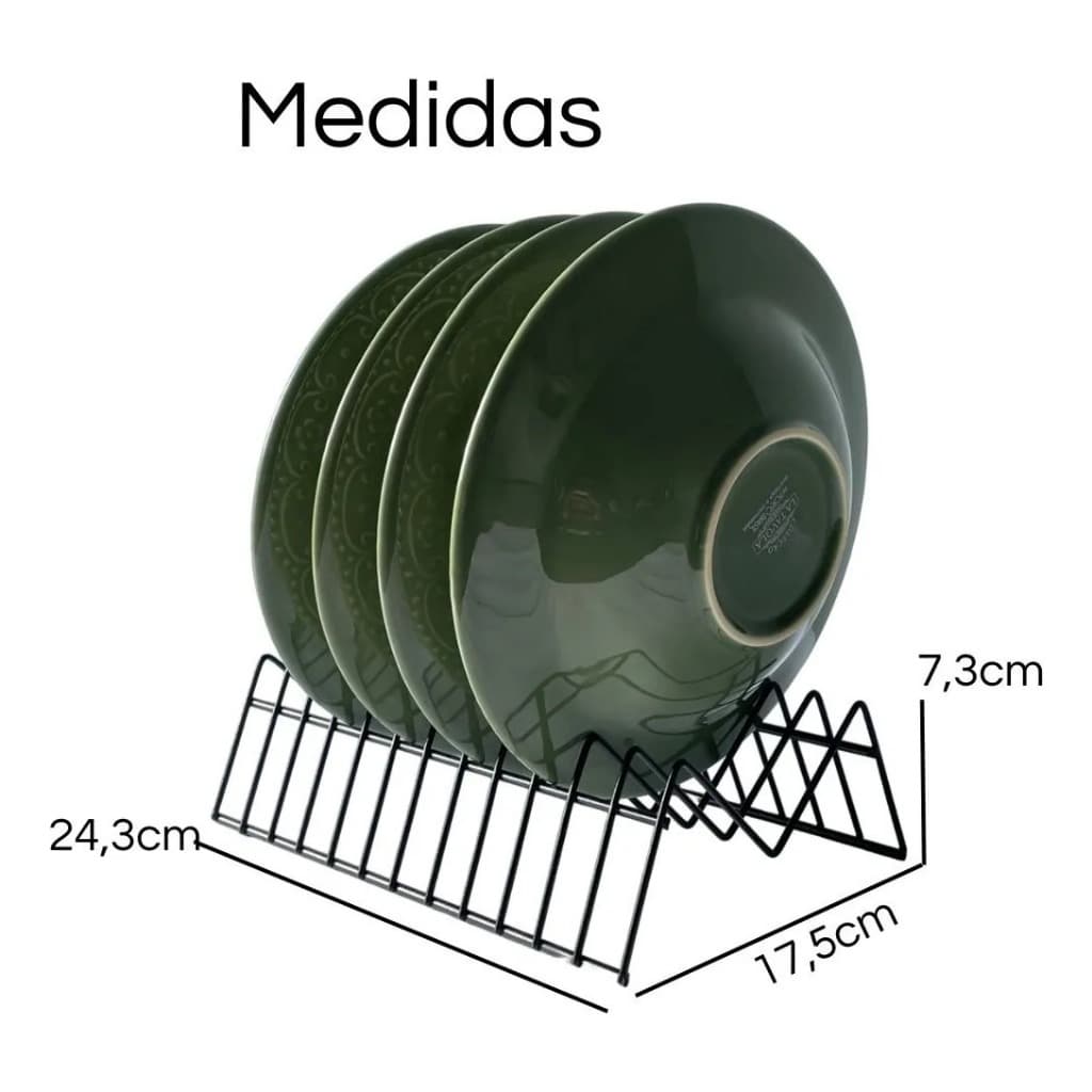 Suporte Organizador de Pratos Vertical com Estrutura em Aço Resistente para Cozinha