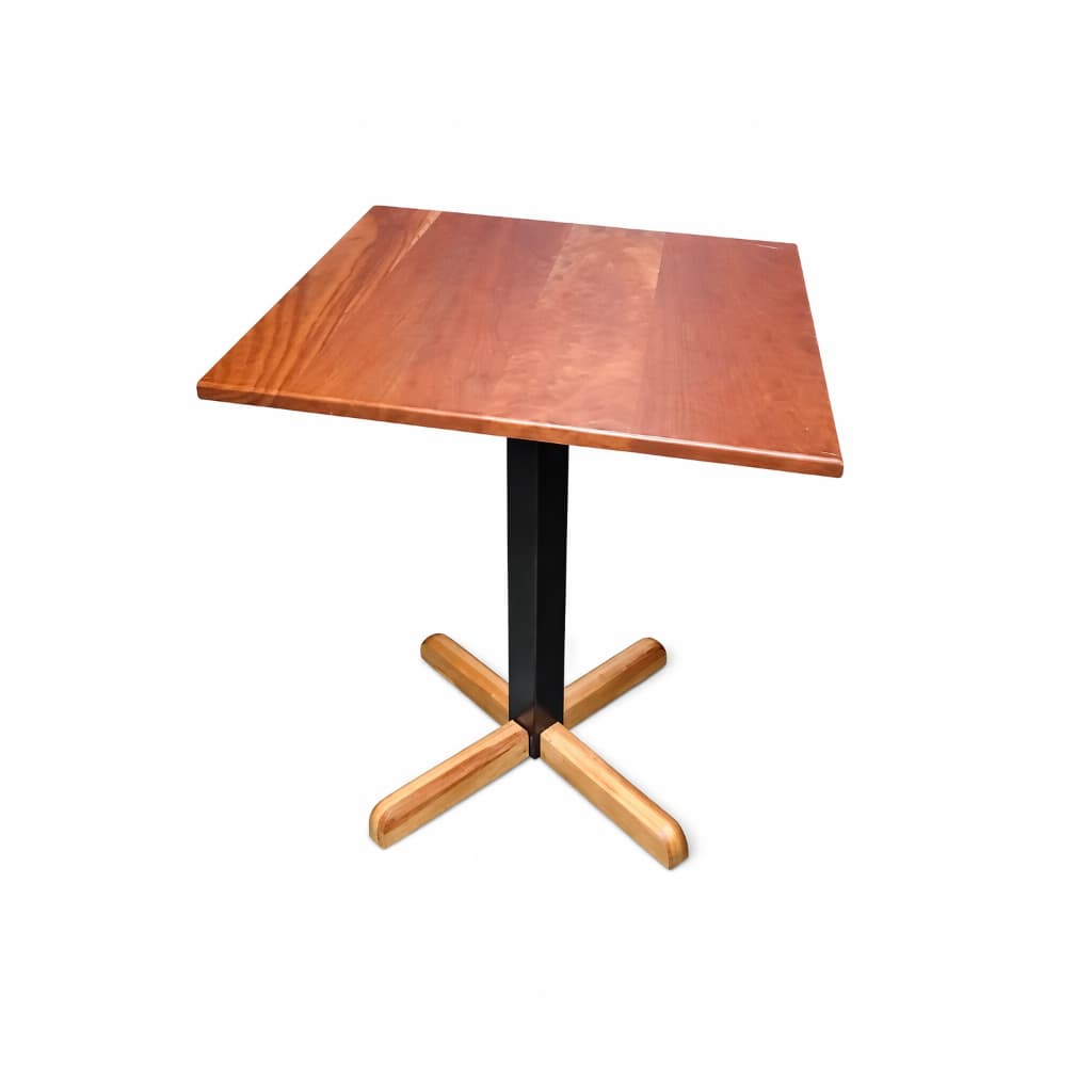 Mesa Bistrô Industrial 70X70cm Redonda – Madeira de Demolição e Estrutura em Aço Carbono