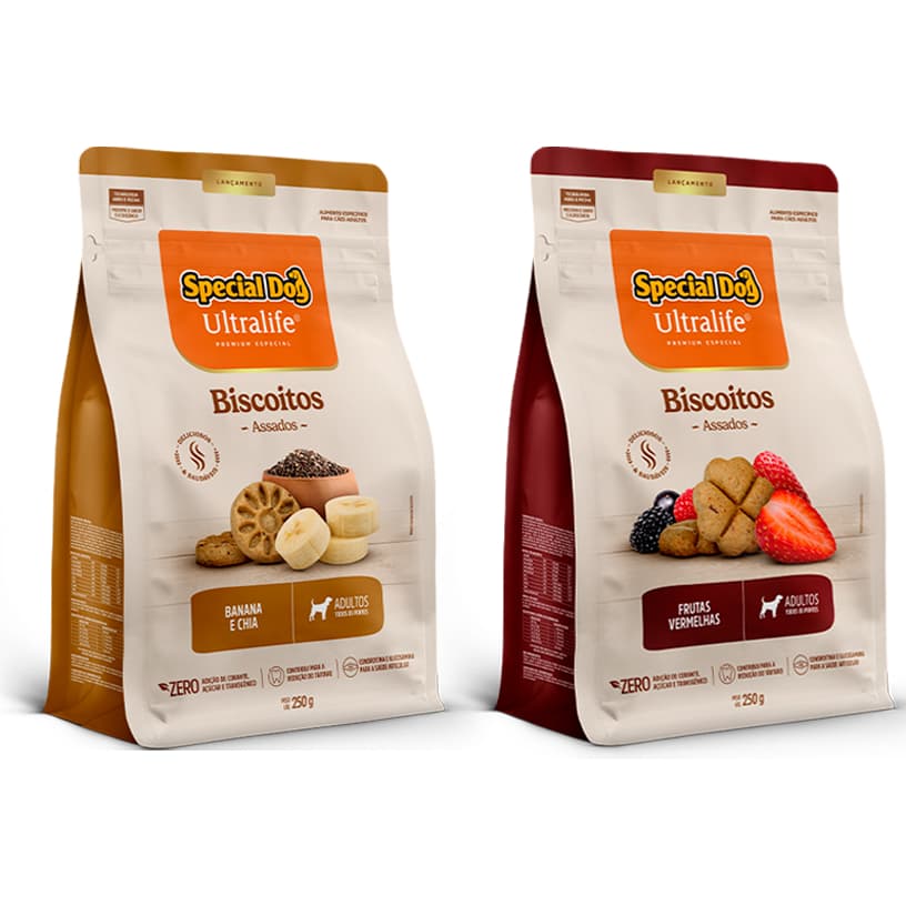 Kit 2 Biscoito Petisco Special Dog Ultralife para Cães Adultos 250g