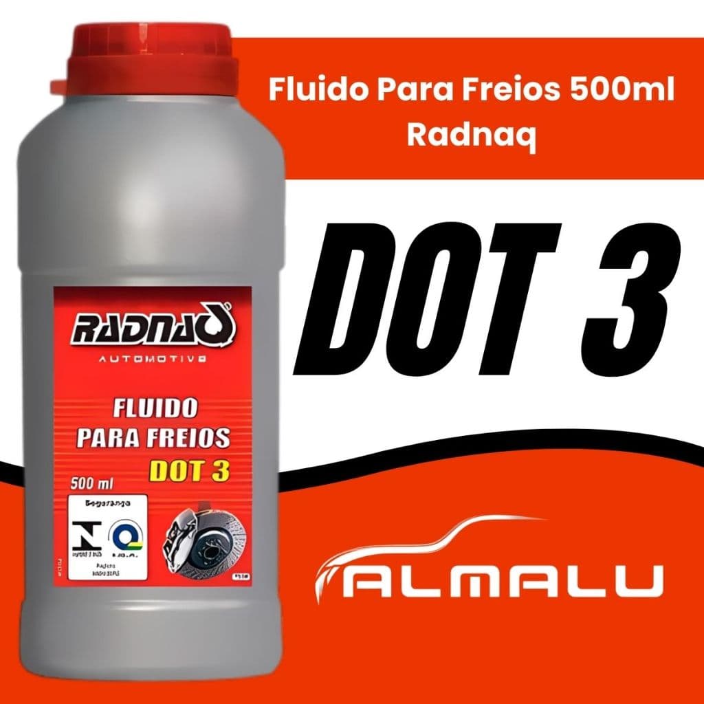 Fluido de Freio DOT 3 Radnaq 500ml Óleo de Freio Automotivo