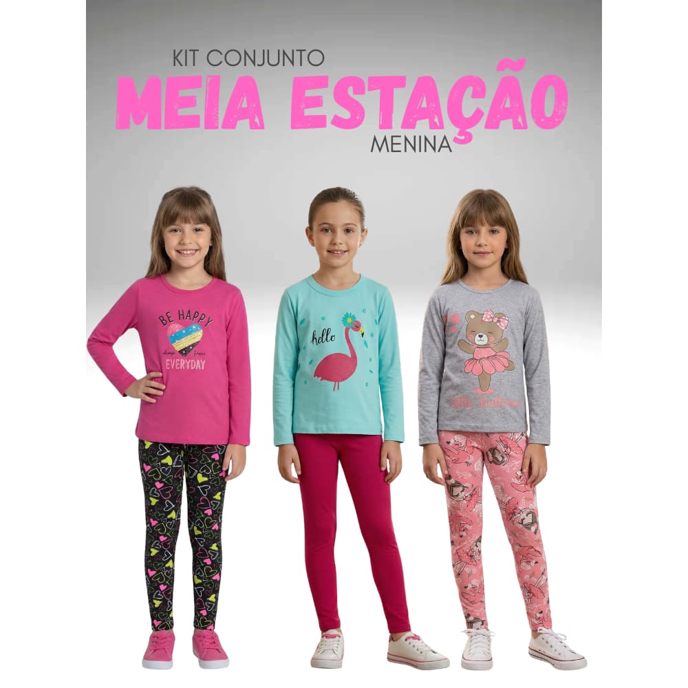 Conjunto Meia Estação Feminino/Cores Sortidas/Do 1 ao 14/ Material de Alta Qualidade- Moderno e Confortável