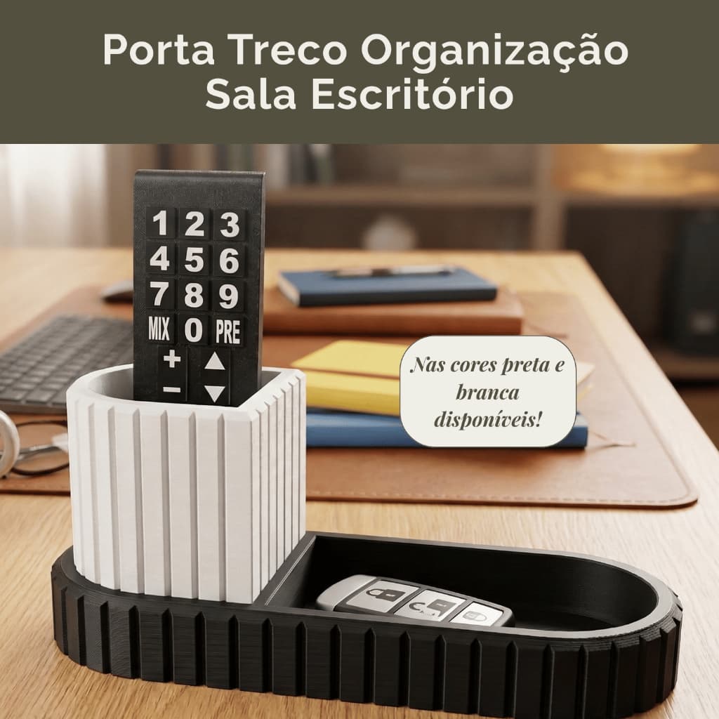 Suporte controle porta canetas e porta treco organização Sala Escritório