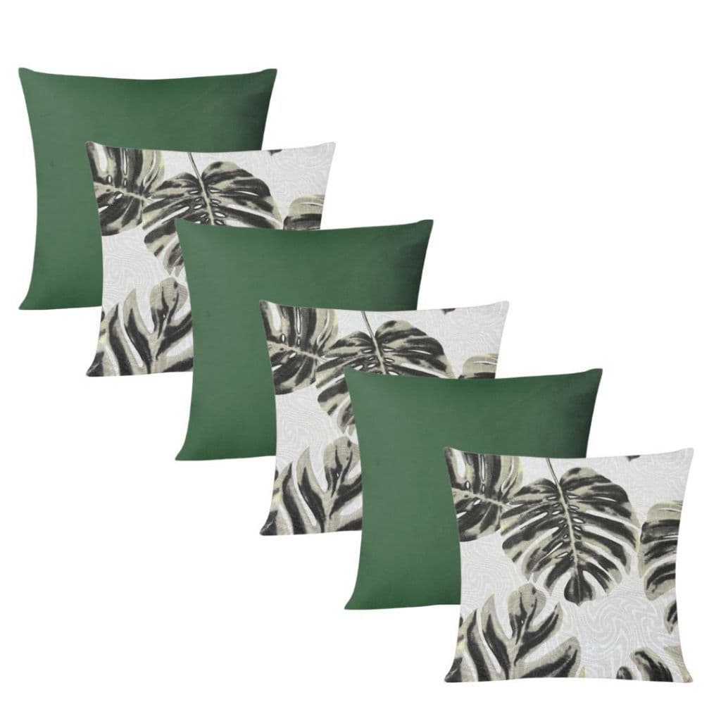 Kit 6 Almofadas Cheias Suede e Jacquard 45x45cm Com Zíper