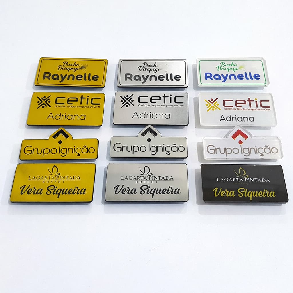 Broche Crachá Personalizado Fecho Magnético Com Sua Logo em Acrílico