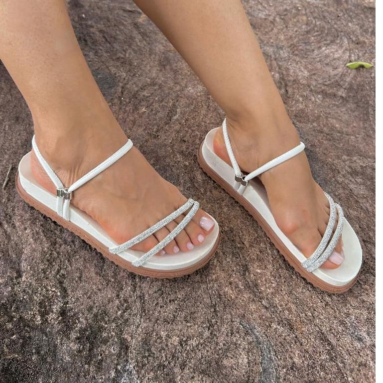 Papete Feminina de brilho Sandálias feminina elegante strass birken papetes feminina