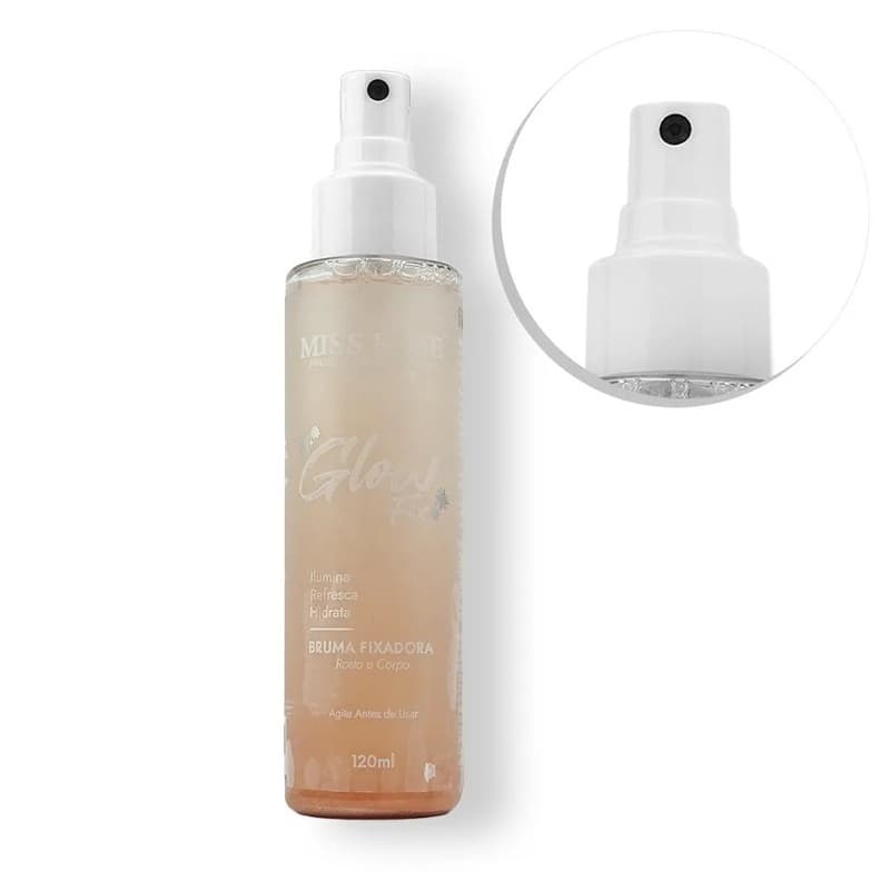 Bruma Fixadora Maquiagem E Iluminadora Fix Glow Miss Rôse 120ml