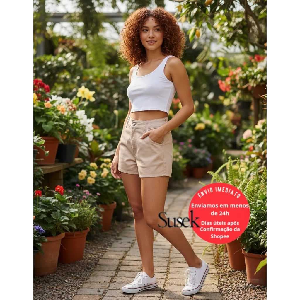 Short de Sarja Cintura alta  2707