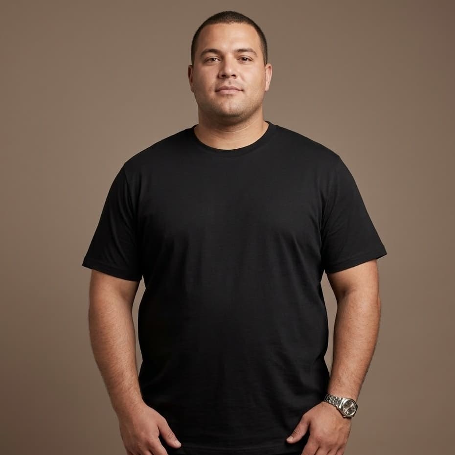 Camiseta Plus Size Masculina 100% Algodão Lisa Premium Gola Redonda Durável Macia Casual Leve