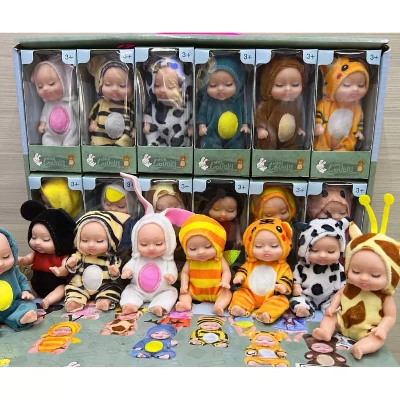 Kit 1,3,6,12 Mini Bebê Reborn Simulação Boneca Renascida Bebe Silicone Dormir Sólida Bebê Mini Fofa Menino Realista