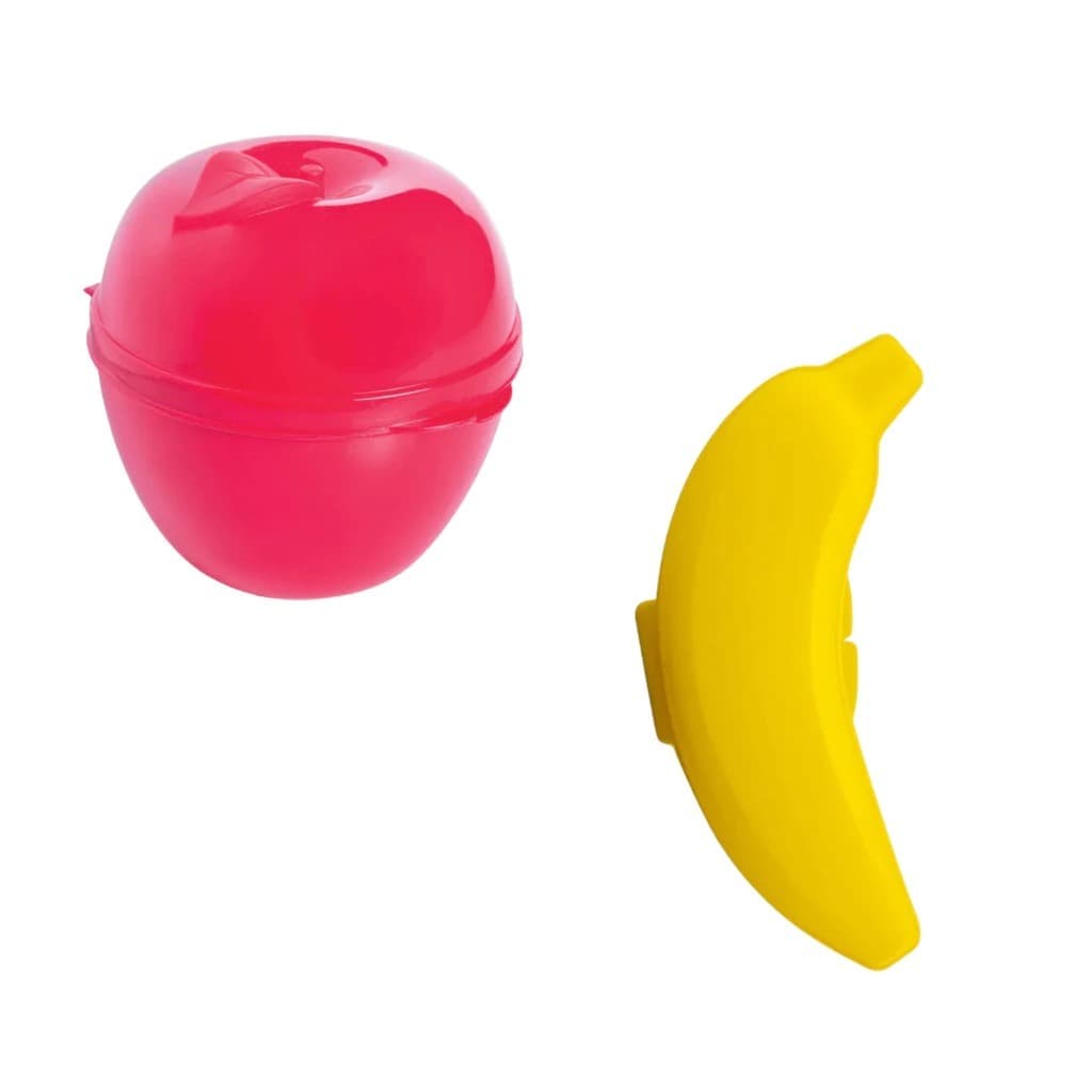 KIT 1 Porta Banana + 1 Porta Maça Potes Lanches Frutas-Plasútil